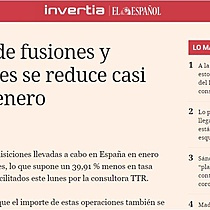 El nmero de fusiones y adquisiciones se reduce casi un 40% en enero